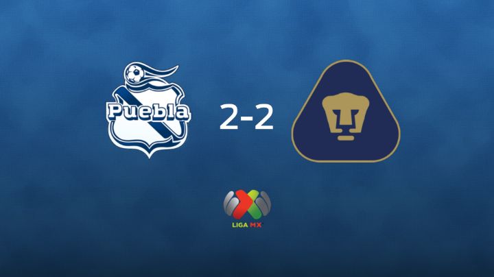  Puebla y Pumas UNAM concluyen su encuentro liguero con un empate (2-2)