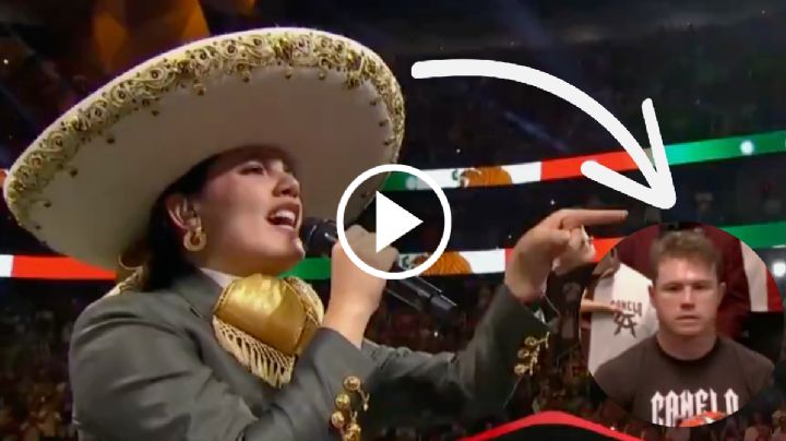 La REACCIÓN del ‘Canelo’ Álvarez al ERROR de Camila Fernández en el Himno Nacional